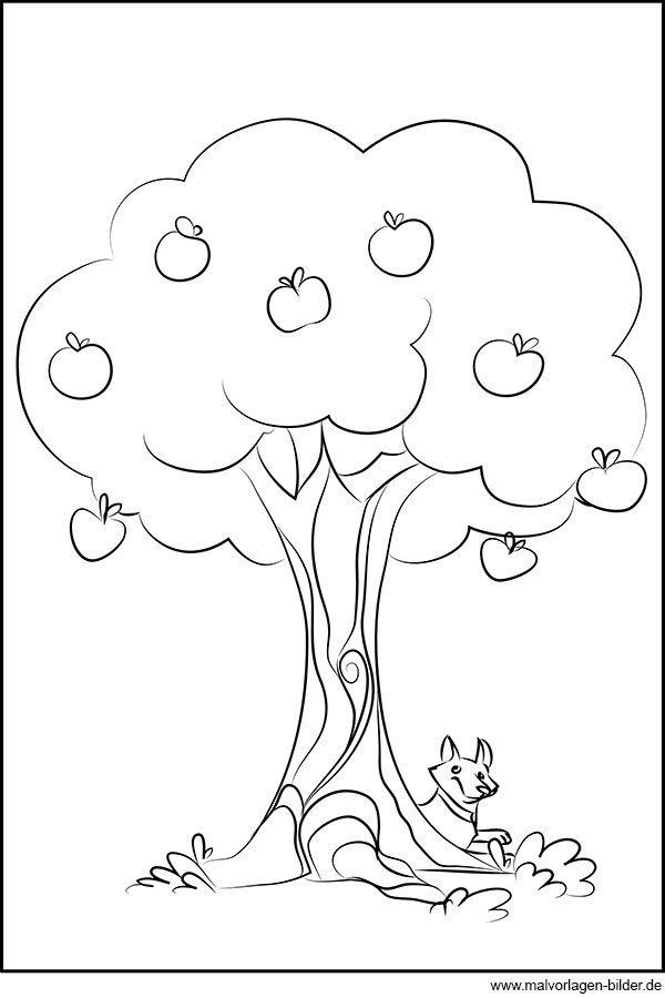 apfelbaum  kostenloses ausmalbild