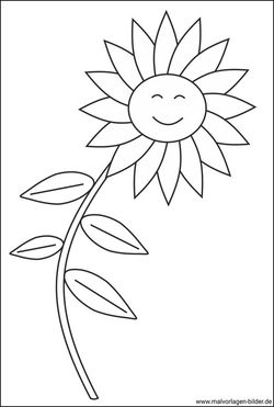 Blume Ausmalbild für Kinder kostenlos