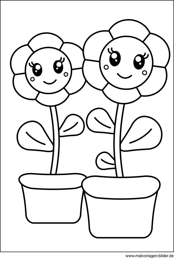 Kawaii zwei Blumen
