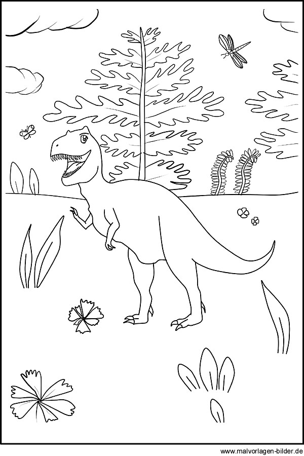 kostenlose ausmalbilder von dinosaurier und dinos