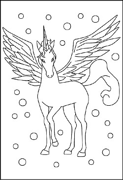 Malvorlagen und Ausmalbilder von Einhorn und Pegasus