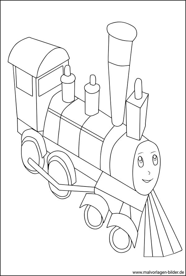 Lokomotive Ausmalbild für Kinder