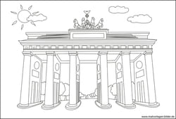 kostenlose Malvorlage Brandenburger Tor in Berlin