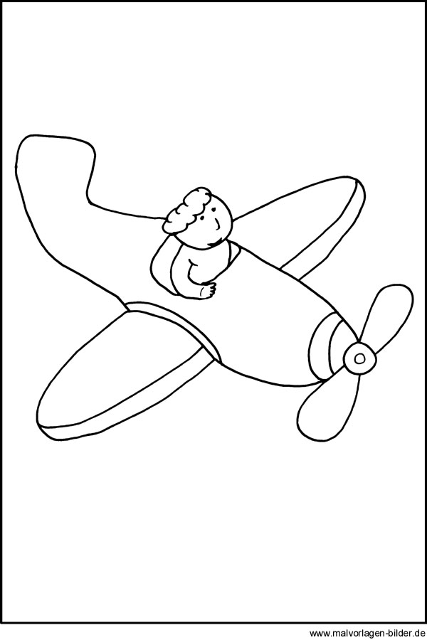 Propellermaschine - Malvorlage Flugzeug