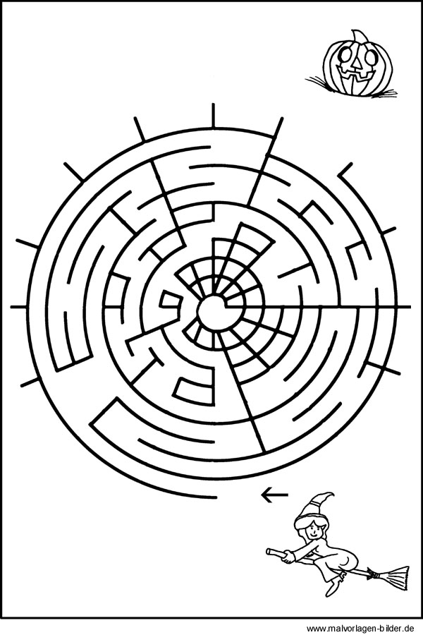Labyrinthbild und Irrgarten für Kinder