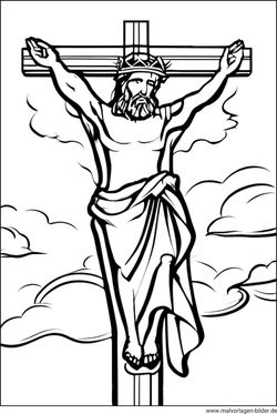 Ausmalbild Jesus Christus am Kreuz