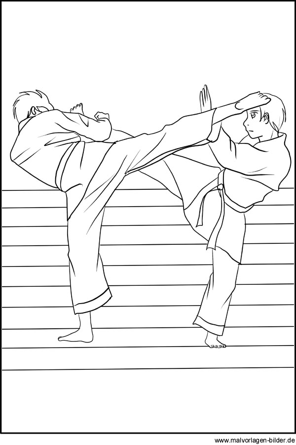 Malvorlage Karate Sport