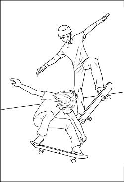 Malvorlage Skaten Skateboard