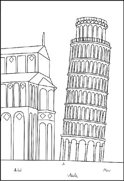 Malvorlage vom schiefe Turm von Pisa