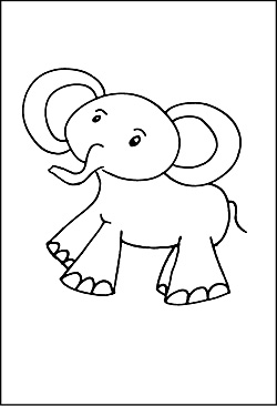 Ausmalbild Elefant - für Kinder ab 3 Jahren