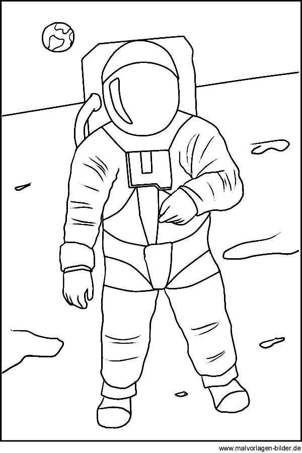 Astronaut Malvorlage und Ausmalbild