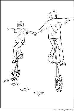 Malbild - Einradfahrer Einrad
