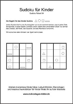 Sudoku - Kinder Rätsel