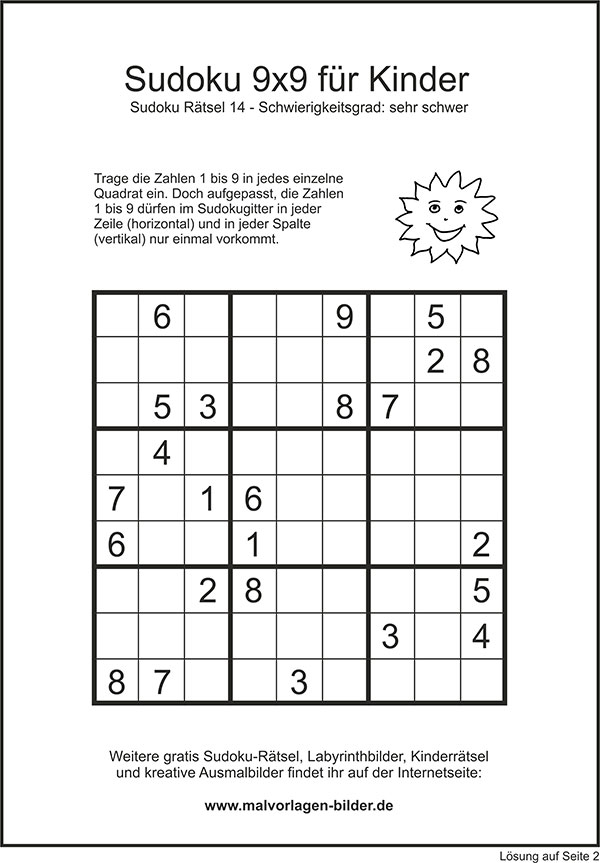 9x9 Sudoku sehr schwer