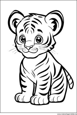 Tigerbaby Malvorlage ausdrucken