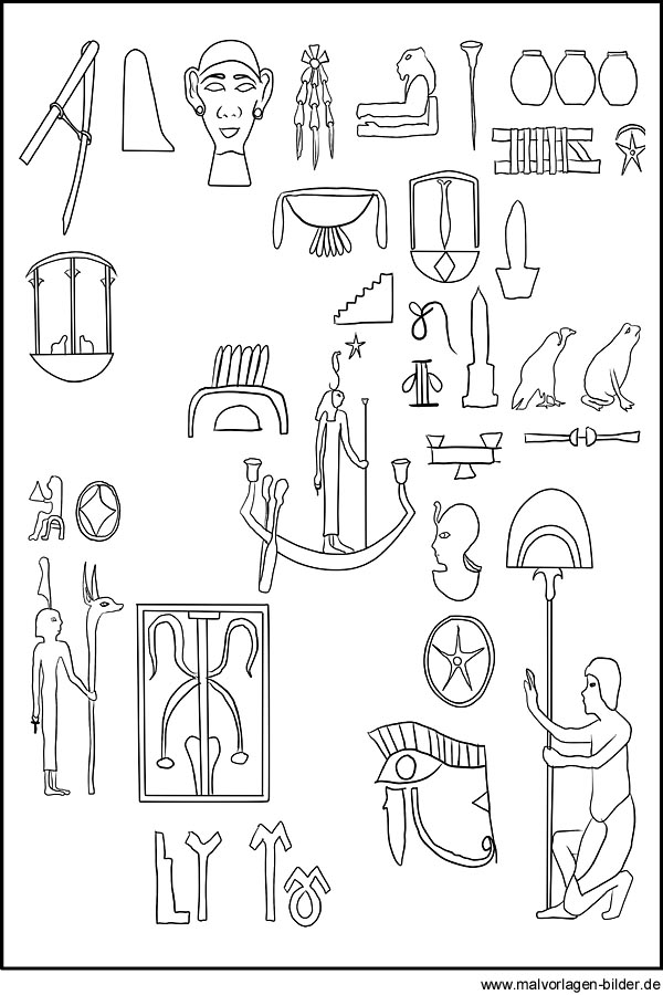 Ägyptische Zeichen und Hieroglyphen