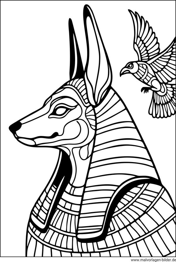 Anubis Gott Ausmalbild
