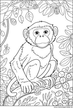 Affe ausdrucken und ausmalen Ausmalbild