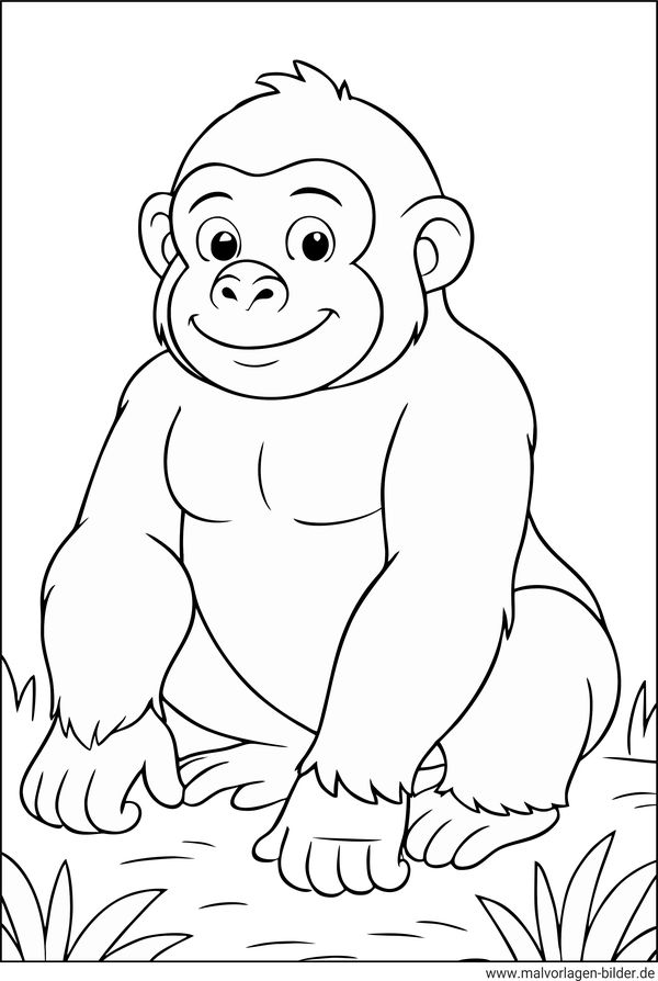 Affe Ausmalbild einfach