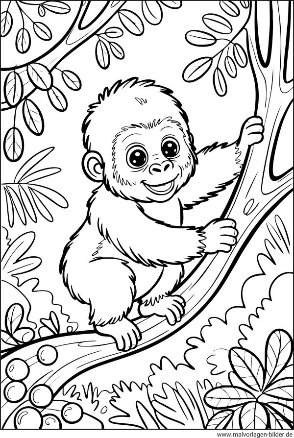 Affenbaby Ausmalbild