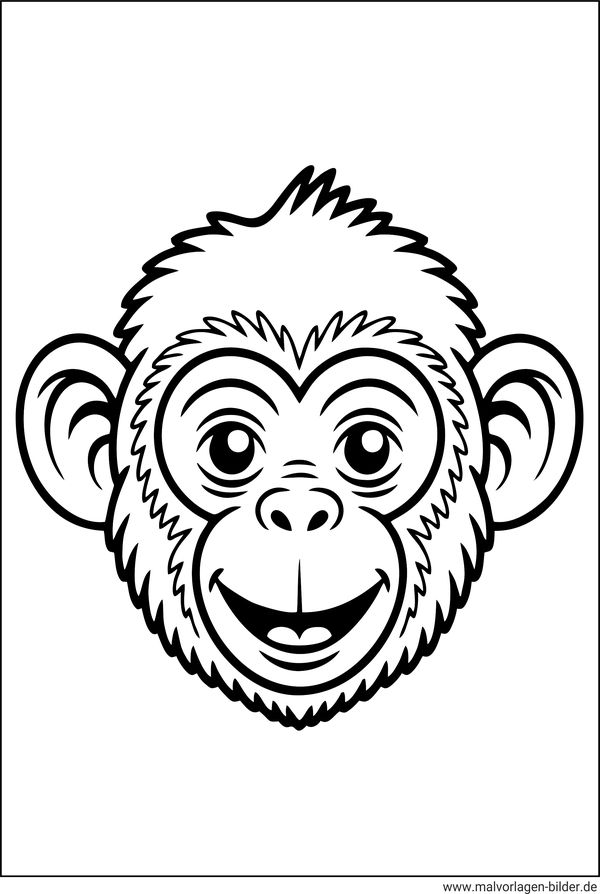 Ausmalbild Affengesicht