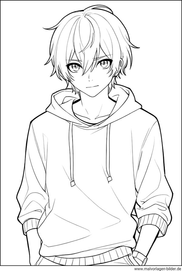 Anime Junge Ausmalbild kostenlos