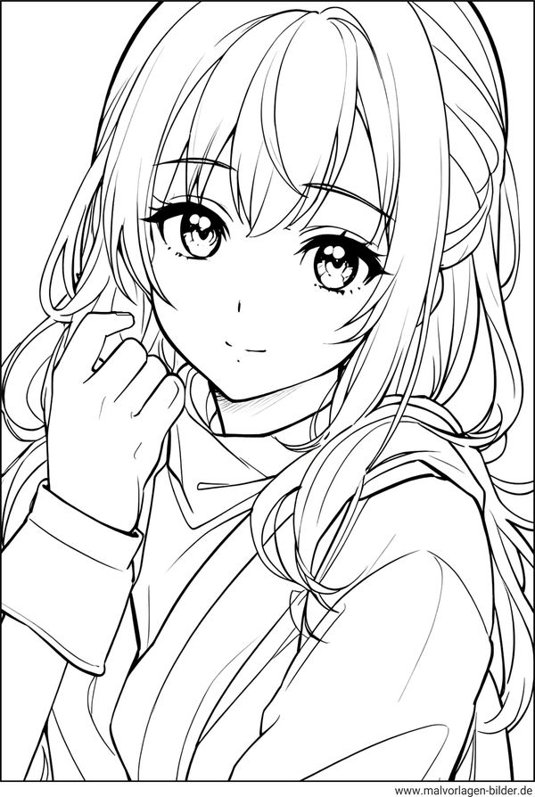 Anime Mädchen Ausmalbild kostenlos