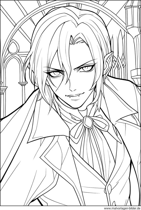 Anime Vampir Ausmalbild