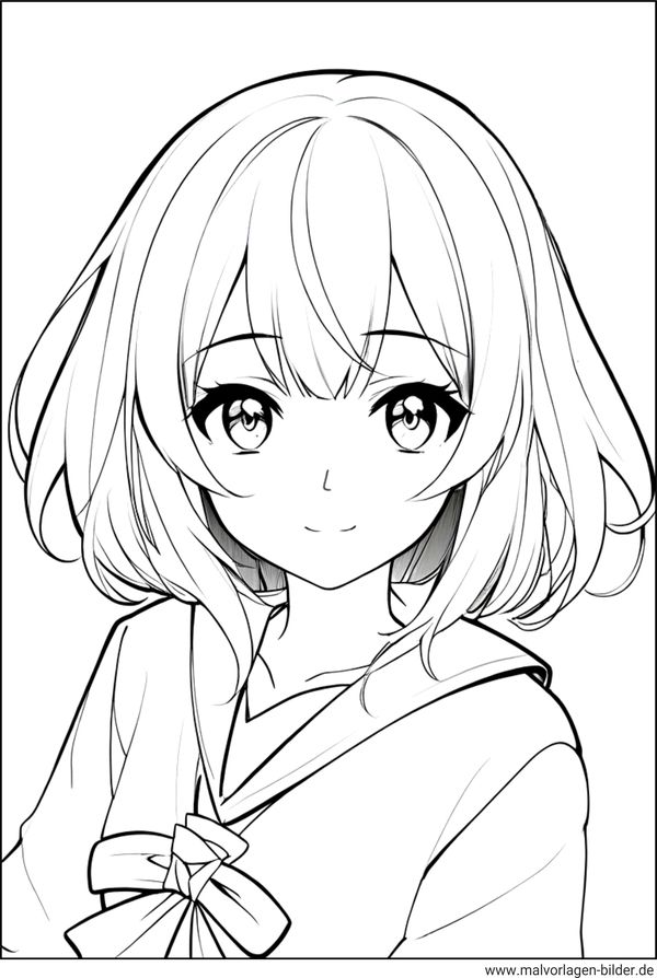 Mädchen Manga Ausmalbild