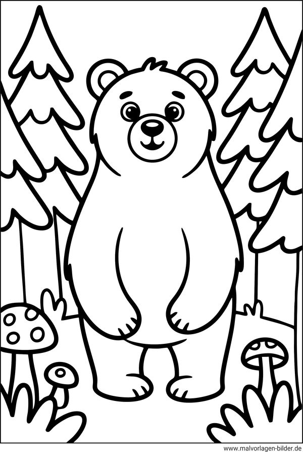 Bär Ausmalbild einfach