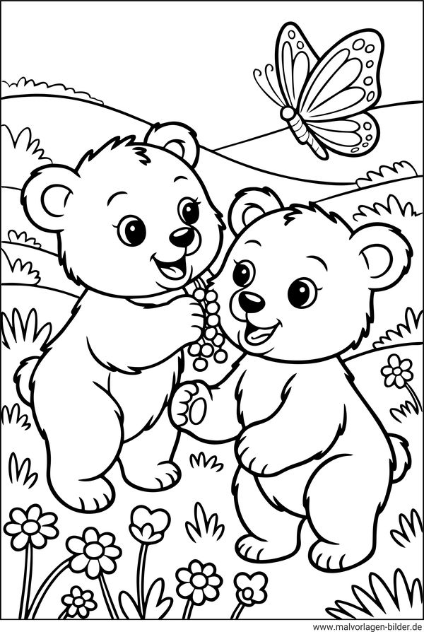 Bärenbabys Ausmalbild