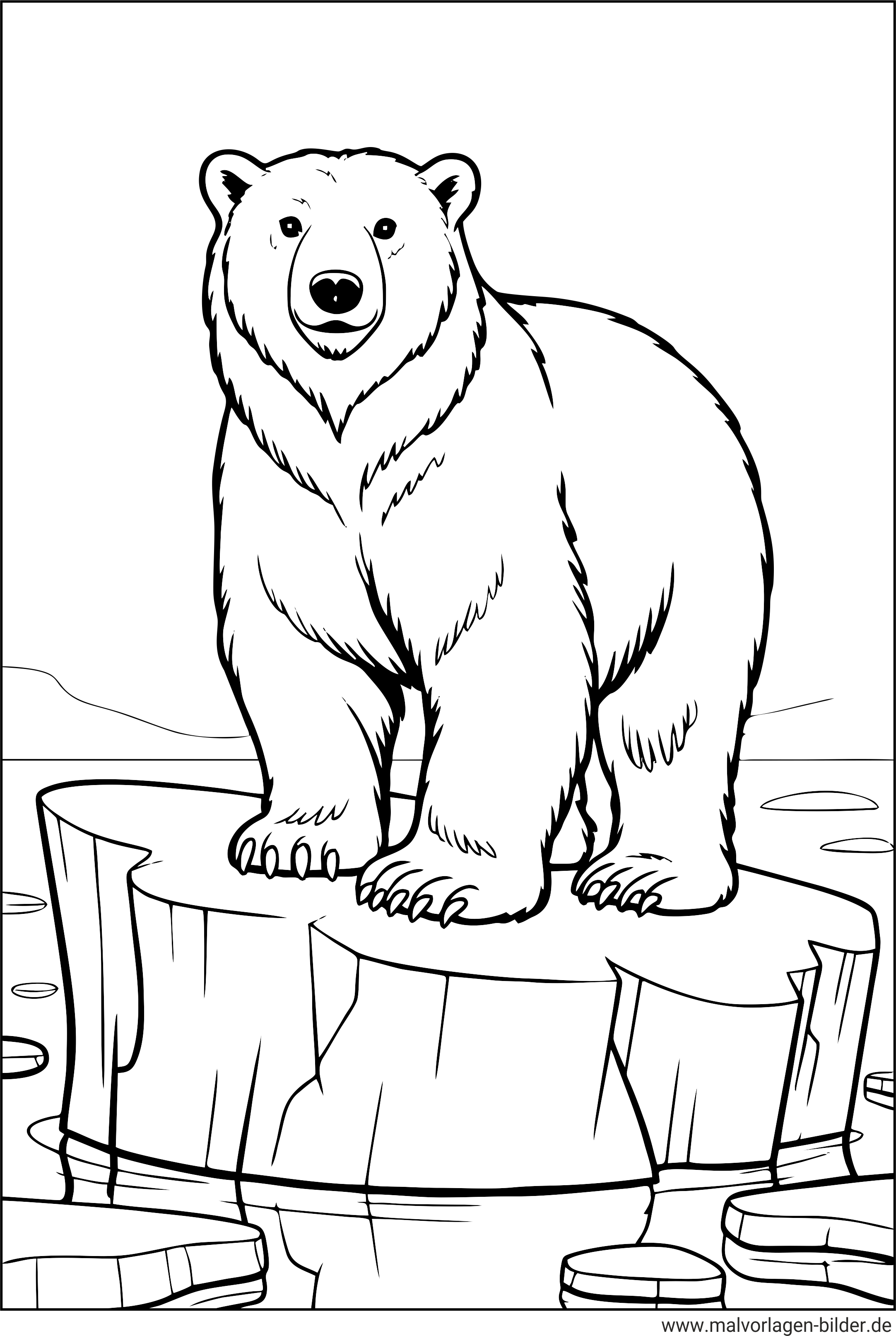 Eisbär auf einer Eisscholle Ausmalbild