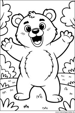 Spass Bär Ausmalbild