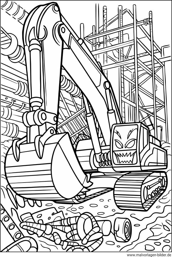Bagger wild Ausmalbild