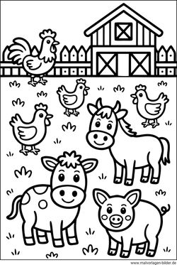 Bauernhoftiere Ausmalbilder ausdrucken