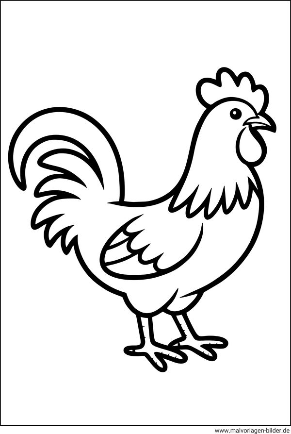 Hahn Ausmalbild zum Ausdrucken