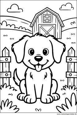 Hund Bauernhof Ausmalbild ausdrucken