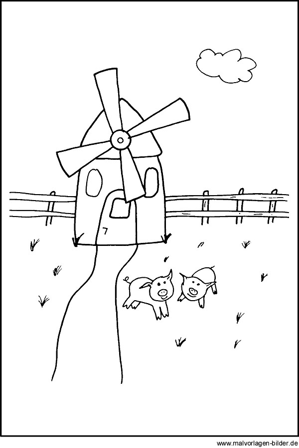 Malvorlage Windmühle