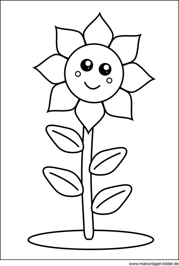 Blume mit Gesicht Malvorlage