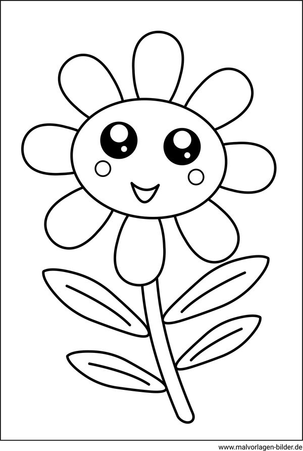 Blumenbild für Kinder Kawaii