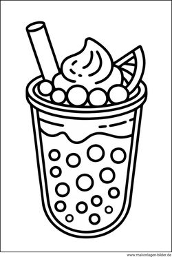 Bubble Tea Plopp-Perlen Ausmalbild