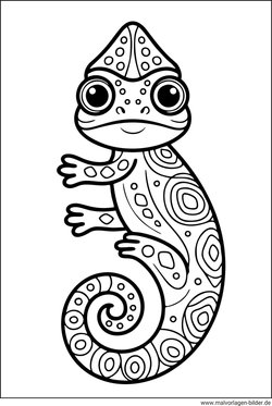 Chamäleon Malbild gratis download