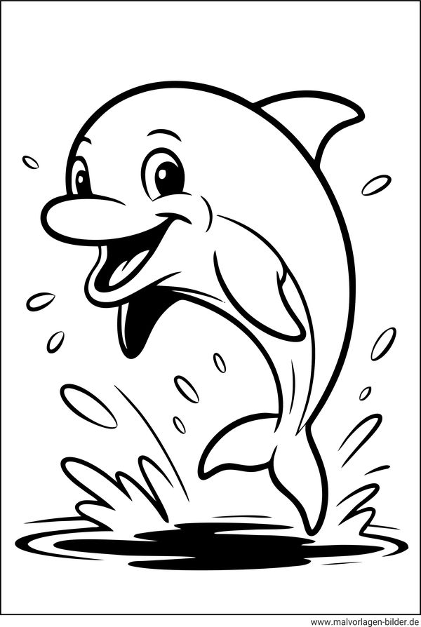 Delfin Comic-Ausmalbild