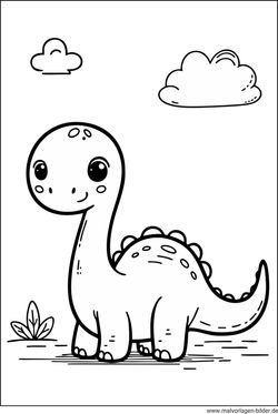 Dino-Baby Ausmalbild für Kinder