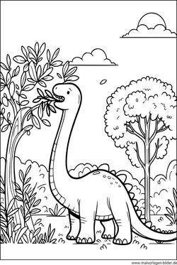 Dinosaurier Brachiosaurus Ausmalbild