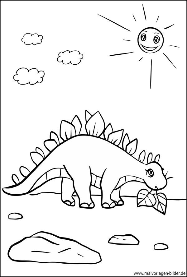 Kleiner Dino Ausmalbild Stegosaurus