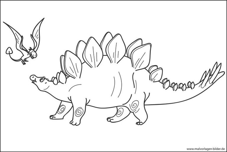 Stegosaurus Dinosaurier Malvorlage für Kinder