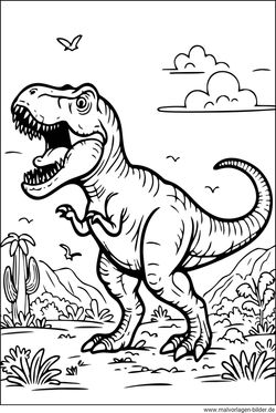T-Rex Ausmalbild kostenlos
