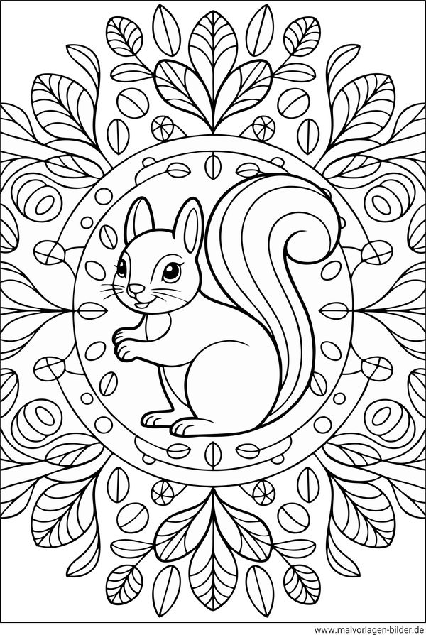 Eichhörnchen Mandala Malvorlage