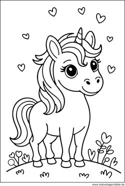 Einhorn zum Ausdrucken und Ausmalen